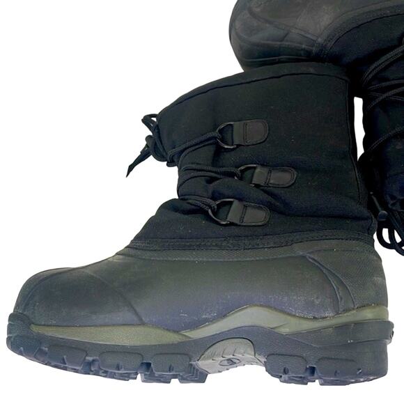 LL Bean Bigelow Black Insulated Cold Weather Snow Boot Lace Up Size 8 - Picture 6 of 16